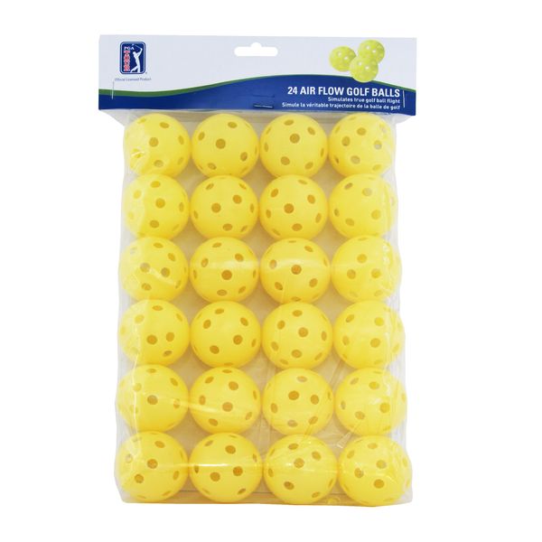 PGA TOUR 24 Air Flow Practice Golf Balls - Yellow