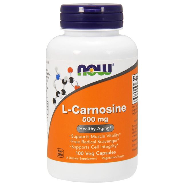 NOW Foods L-Carnosine, 500 mg, 100 Veg Capsules