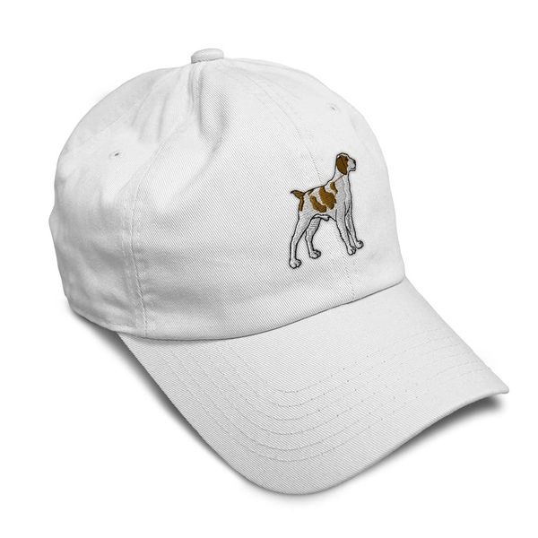 Soft Baseball Cap Brittany Spaniel Embroidery Dogs Brittany Spaniel Twill Cotton Grouse Dad Hats for Men & Women White Design Only