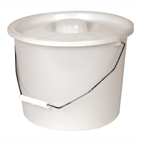 PCP Commode Bucket with Lid and Handle, Grey