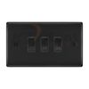 BG Matt Black 3 Gang Custom Grid Switch Panel Labelled Kitchen Appliance