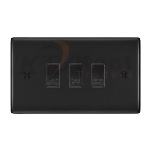 BG Matt Black 3 Gang Custom Grid Switch Panel Labelled Kitchen Appliance