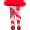 Leg Avenue Children's Striped Tights, Red/White, Medium