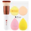 DUcare 4Pcs Makeup Sponges non-latex & 1Pcs Foundation Brushes Makeup Blender Beauty Powder Puffs Kabuki Flat Top Face Brush Ideal For Flawless Makeup