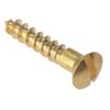 Forgefix - Wood Screw Slotted Raised Head ST Solid Brass 3/4in x 6 Box 200