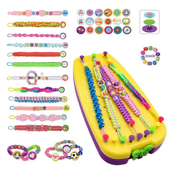 Yikusu Friendship Bracelet Making Kit for Girls, Birthday Gifts for Girls Ages 7 8 9 10 11 12 Year Old, Arts and Crafts Toys for Kids Ages 8-12，DIY Bracelet Jewelry Maker Toys Set