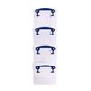 Really Useful Plastic Storage Box 0.7 Litre Clear (Pack of 4)