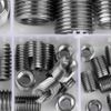 50pcs Threaded Inserts 302 Stainless Steel Internal Thread Self-Tapping Thread Insert Set Thread Reinforcement Repair Tool
