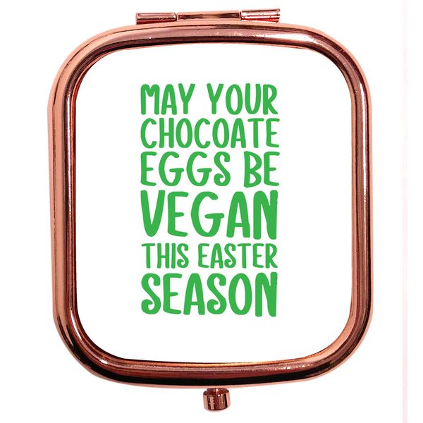 Flox Creative Rose Gold Square Compact Mirror Chocolate Eggs be Vegan this Easter Season