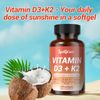 Vitamin D3 K2 Softgel 120 Capsules Extra Strength D3 K2 Supplements for Bone