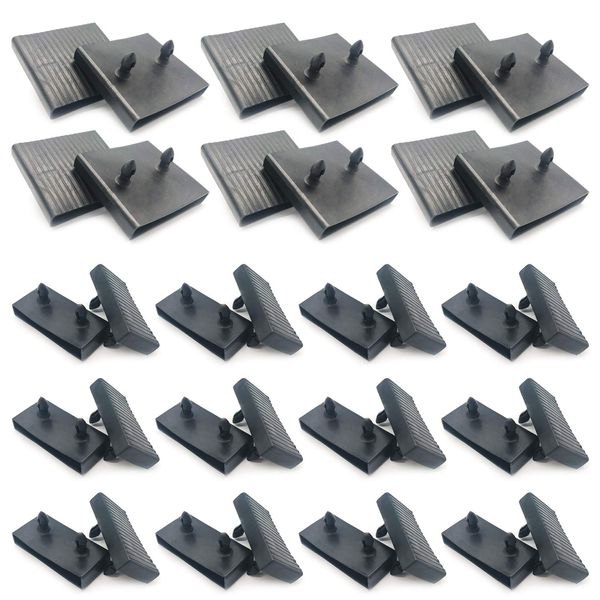 12pcs Bed Slat Centre Caps Holders, 24pcs Side Slat Bracket Cover (63mmx9mm Inside),Replacement Plastic Bed Slat Holders Kits Bundles,for Single and Double beds，Connector Accessories (Black)