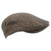 Atano Mens Adjustable Herringbone Flat Cap Brown Mix