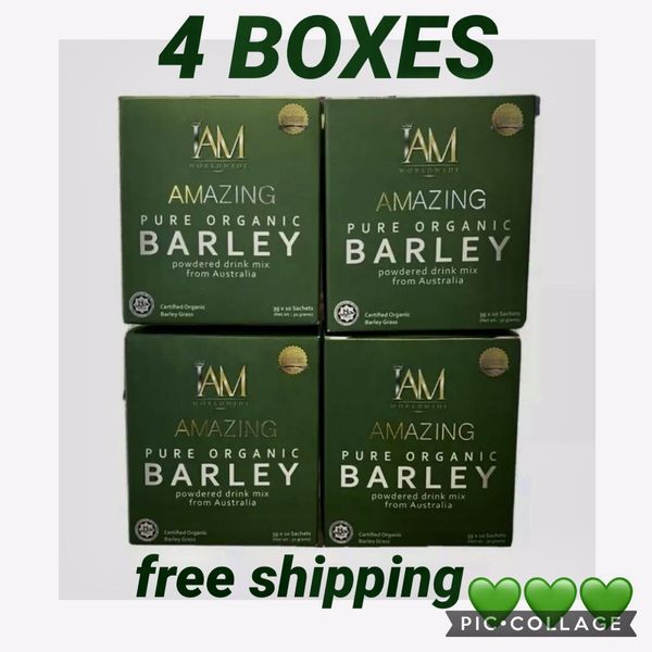 4 Boxes🌿IAM WORLDWIDE Amazing Pure Organic BARLEY POWDERED 10sachet/box