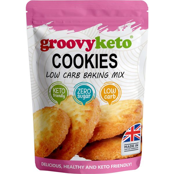 Groovy Keto Sugar Free Cookie Mix | Low Carb | Keto Friendly | Only 1.5g Net Carbs Per cookie | Keto Baking Mix, Diabetic Friendly - 255g Pouch