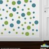 Lime Green/Turquoise Vinyl Wall Stickers - 2 & 4 inch Circles (150 Decals)