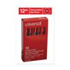 Universal 39914 Clear Barrel Roller Ball Retractable Gel Pen, Red Ink, Medium, Dozen