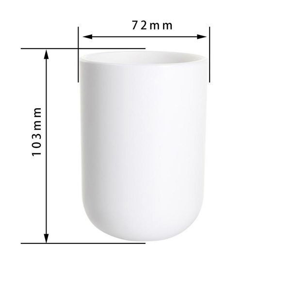 Tumbler Toothbrush Holder Plastic Cups Bathroom Tidy Razor Holder Toothpaste Holder Small Makeup Brush Holder Small Bathroom Cup Travel Camping Portable Reusable Storage Cups 350ml (White)