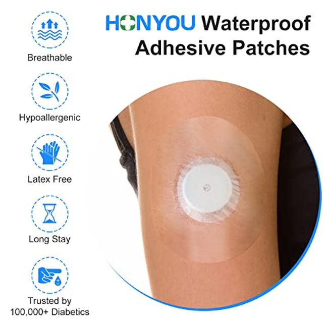 HONYOU G6 Adhesive Patches Waterproof, Clear Dexcom Overpatch G6 Sensor  Patches with Hole, 10 Days Long Stay Easy to Use by One Hand Latex-Free 