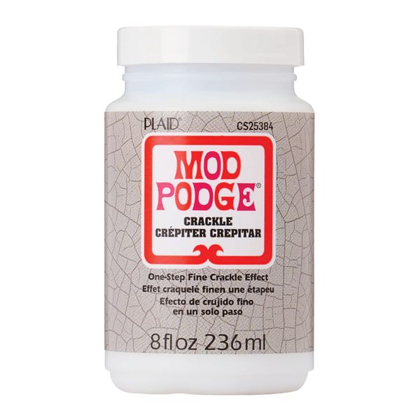 Mod Podge One-Step Crackle Medium, 8 fl oz Premium Acrylic Sealer, Perfect for Easy to Apply DIY Arts and Crafts, CS25384, Clear