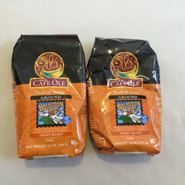 HEB Cafe Ole Ground Coffee 12 Oz Bag (Pack of 2) (Taste of Houston)