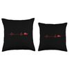 Heartbeat Line with Snail Animal Throw Pillow