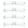 Hubeye 4 Pack Frameless Reading Glasses Ultralight Transparent Rimless Blue Light Blocking Computer Reader 2.00