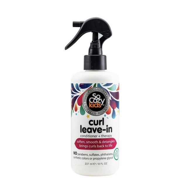 So Cozy Leave In Conditioner Spray (8 Fl Oz) Paraben-Free Detangler for Kids' Curly Hair, Deep Conditioner & Tangle-Free Curls, Gentle & Nourishing with Keratin, Vitamin B5, Olive Oil & Jojoba Oil