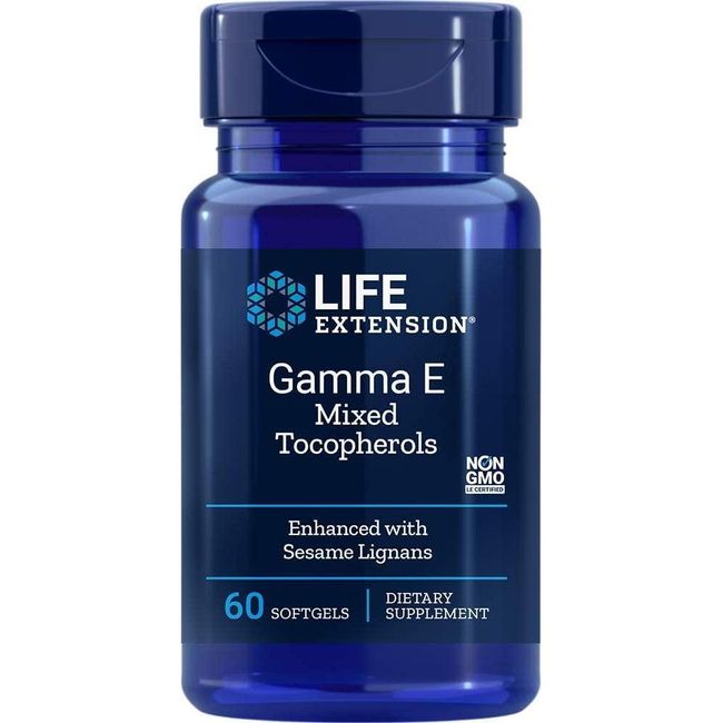 Life Extension Gamma E Tocopherol 60 Count with Sesame Lignans Softgel