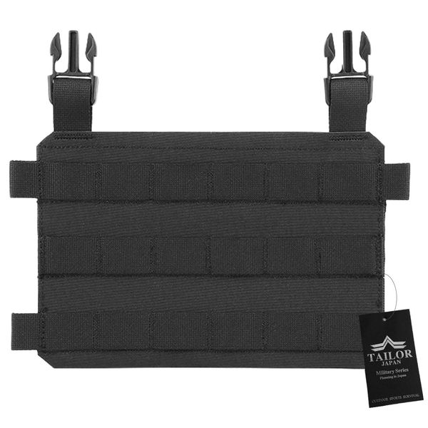[TAILOR JAPAN] Plate Carrier Panel, Front Panel, Carrier Panel, Modular Panel, Molle Modular Panel, Compatible with Molle Molle, Fabric Specifications (Black)