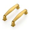 Ravinte 10 Pack Solid 3 Inch Cabinet Handles - Brushed Brass Pulls for Kitchen Drawers and Cabinets - Hardware for Cupboards