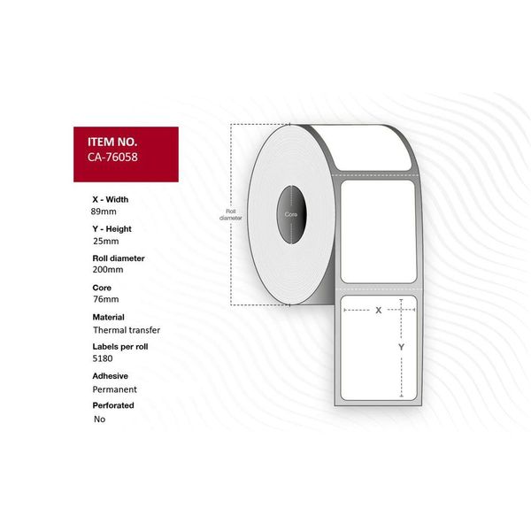 Capture Label 89x25mm, Core 76mm