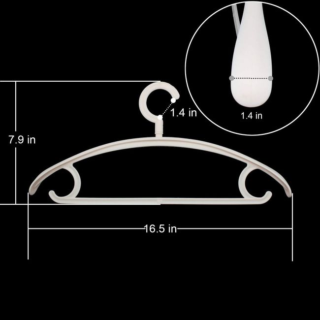 Plastic Clothes Hanger, Extra Thick Plastic Wide Shoulder Adult 360 Degrees  Rotate Slip Resistant Standard Clothing Hanger Ideal for Everyday Use