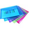 Rapesco 0689 Popper Wallets, A5, Assorted Transparent Colours, Pack of 5