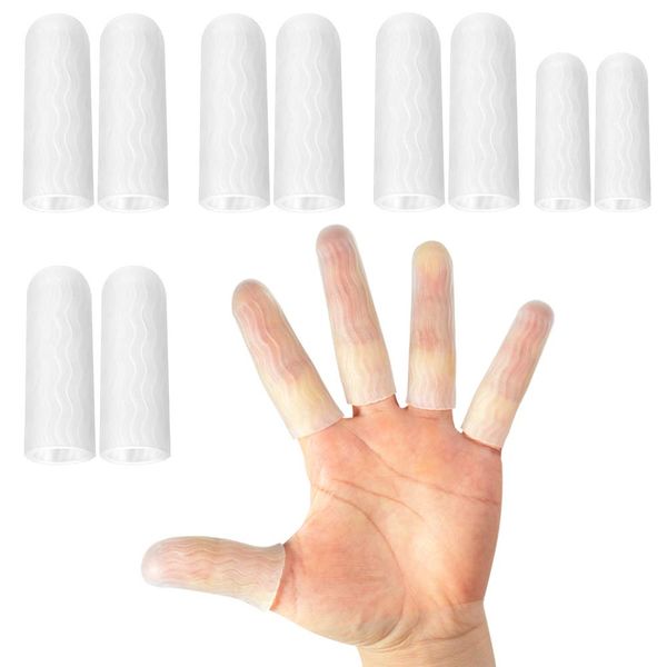 HioIoiH 10 Pack Silicone Finger Protectors,For Man,Gel Finger Cots & Protector,Relief from Pain of Finger Tips Cracked, Arthritis