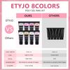 ETYJO Poly Gel Nail Kit, 8 Colours 15 ml Poly Gel Nails Set Nude Pink Gold Gel Nail Builder for Nail Extension, Poly Gel for Beginners Home DIY Salon Art Nails DIY Home