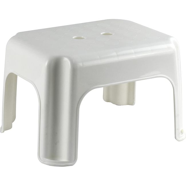 Sturdy Small Plastic Non-Slip Foot Step Stool - 39 x 32 x 23 cm (White)