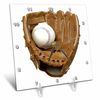 3dRose LLC Baseball Glove Desk Clock, 6 by 6-Inch
