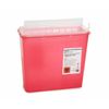 Prevent Sharps Container, 2-Piece, 5 Quart, Horizontal Entry Lid, Red, 1 Count