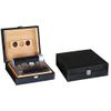 Prestige Import Group - The Alligator Cigar Humidor Gift Set - (Includes: Cigar Humi-Tube, Finger Leather 2 Cigar Case, Hygrometer, 2 Humidifiers) - Color: Black