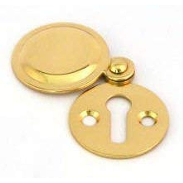 Polished Brass 32mm Keyhole Covered Escutcheon