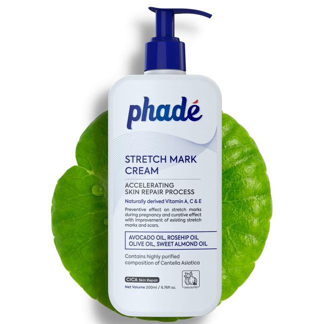 Phade Stretch Mark Cream with CICA for Pregnancy, Scars, Uneven Skin Tone, Ageing - 200ml