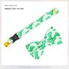 Cat Bow Collar, Green Dinosaur Pattern, Quick Release Safety Buckle, (6" - 10")
