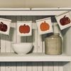 Orange Pumpkin Farmhouse Fabric Fall Banner -4ft