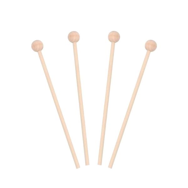 Voarge 4 Stück Holzschlägel Holz Marimba Schlägel Mallet Drumsticks Kugelschläger Klangstäbe, für Energie, Xylophon, Holzblockglocken und Kinder Baby Musik Lernspielzeug Item Name (aka Title)