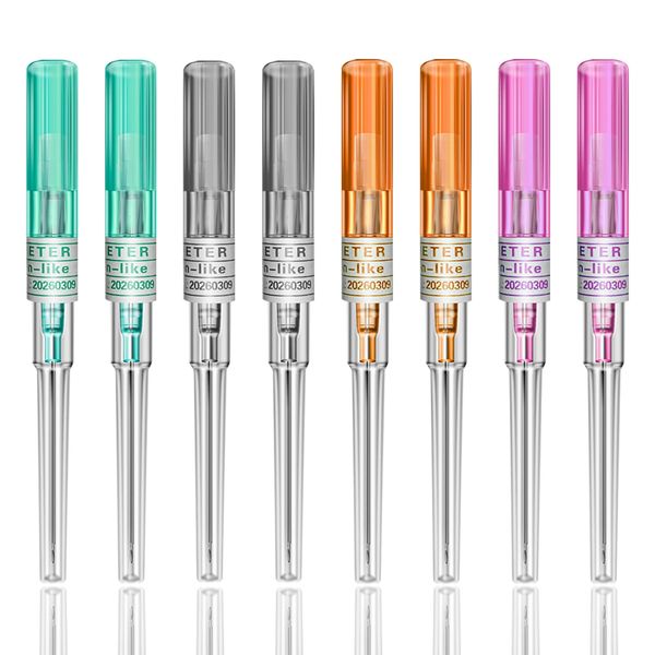 Piercing Needles - Sotica 8PCS Mixed Piercing Needles 14/16/18/20G IV Catheter Piercing Needles Hollow for Ear Nose Belly Navel Nipple Piercing Sterilized (Each 2PCS)