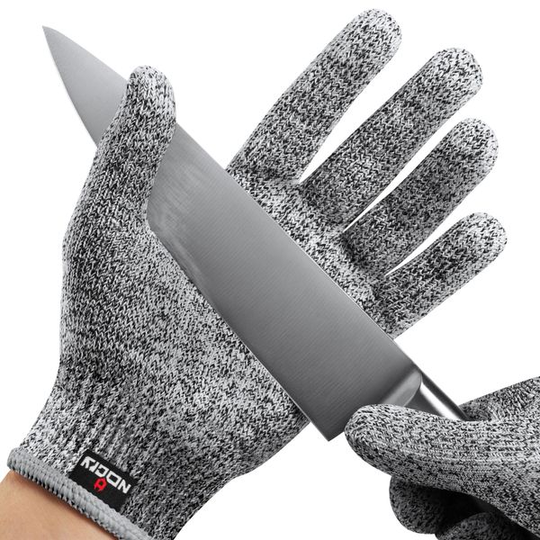 NoCry Premium Cut Resistant Gloves Food Grade — Level 5 Protection; Ambidextrous; Machine Washable; Superior Comfort and Dexterity; Lightweight Protective Gloves; Complimentary eBook