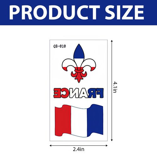 PYRUVAE 10 Pezzi Campionato Europeo di Calcio 2024 Bandiera Francia Tatuaggi Temporanei,Giochi Olimpici Tattoo Stickers,Bandiera Adesivi Tatuaggi Set,Bandiera Temporary Tattoos Stickers