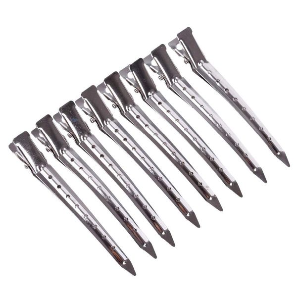 24 Pieces Duck Bill Silver Curl Clips Alligator Hair Clips 3.5 Inches Metal Section Clips Pins for Hair Extensions