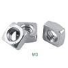 100pcs Stainless Steel Square Nuts M3 Thread Nuts Machine Screw Nuts Fastener Tools (M3)