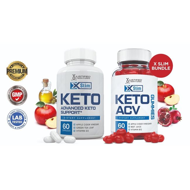 Xslim Gummies & Keto ACV Pills 1275MG Bundle